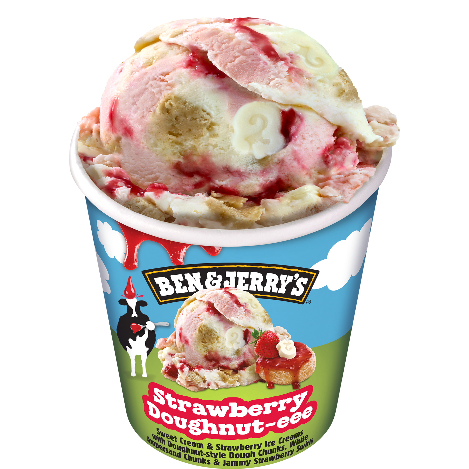 Strawberry Doughnut-eee Eiscreme - Pint